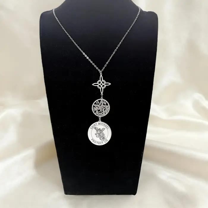 Arcange Saint Raphaël Michael Mary Gabriel médaille pendentif collier Bible anges charme avec téragrammaton bijoux religieux