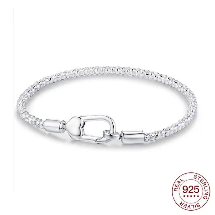 Bracelet pop-corn en argent Sterling 2025 925, fermoir à ressort, breloques originales, perles, bric