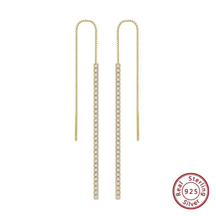 ORSA JEWELS 925 argent minimalisme balancent longues chaînes boucles d'oreilles pour femmes Vintage