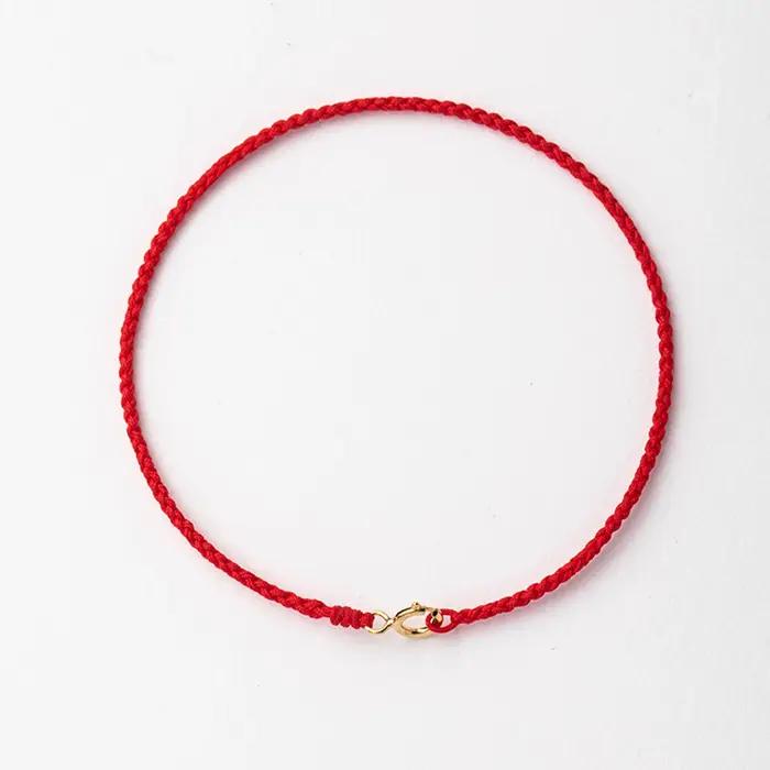 Bracelet à cordes rouges fait à la main avec fermoir plaqué or Bracelet à cordes rouges du destin po