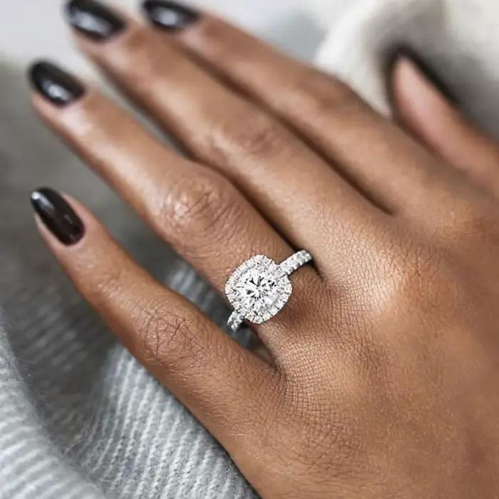Ensemble de bagues de fiançailles de mariage pour femmes