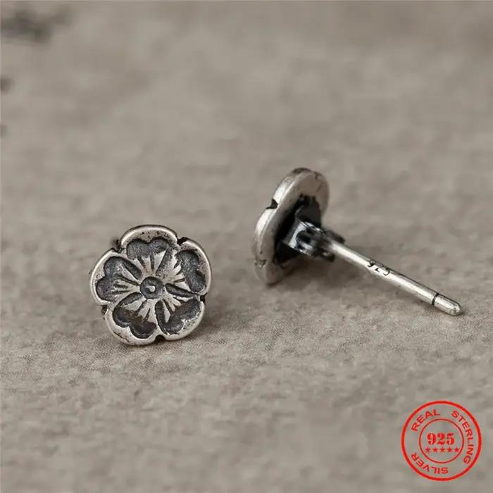 MKENDN – boucles d'oreilles Vintage en forme de fleur de Rose pour femmes, en argent Sterling S925,