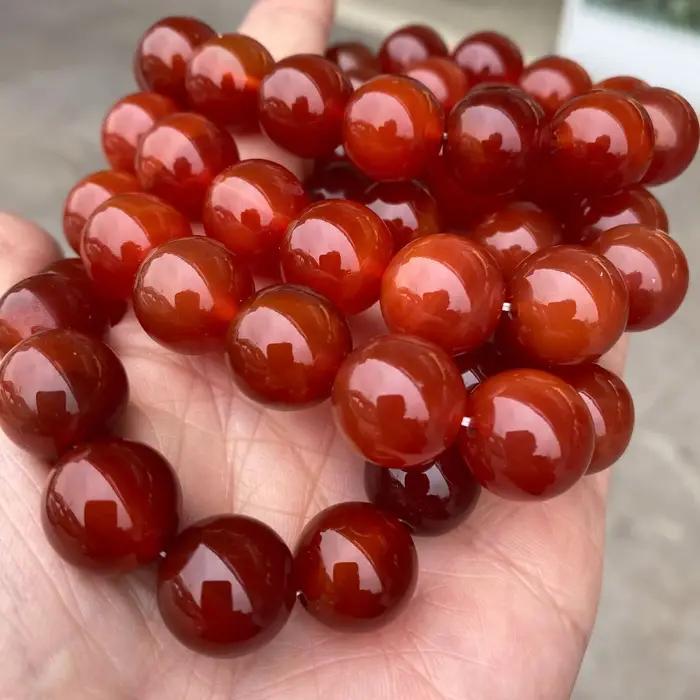 Bracelets de perles de pierres naturelles cornaline rouge agate rouge onyx extensibles yoga guérison bijoux cadeaux pour femmes et hommes occasions spéciales