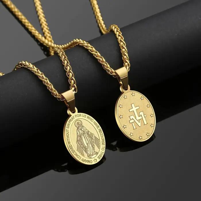 Collier pendentif Saint Joseph et Jésus pour femmes
