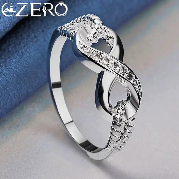ALIZERO – bague en argent Sterling 925 et Zircon en forme de 8