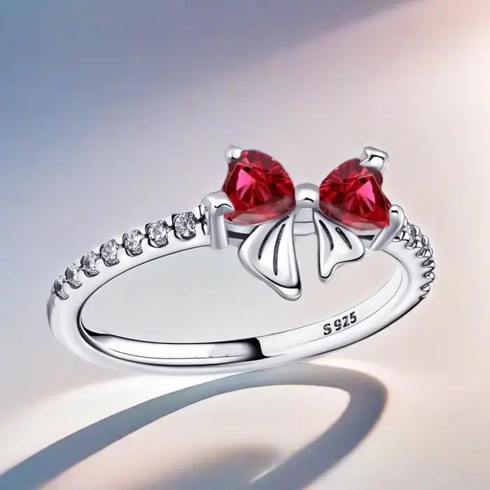 Ensemble de bijoux avec nœud de noël en argent Sterling 925