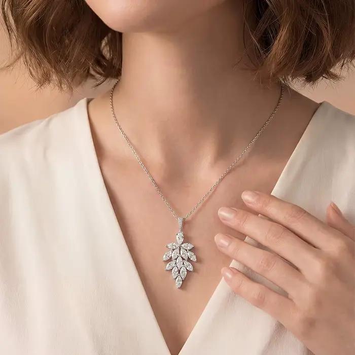 BXINY – collier avec pendentif en diamant Moissanite