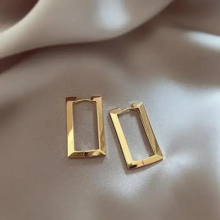 Boucles d'Oreilles Géométriques Carrées pour Femme