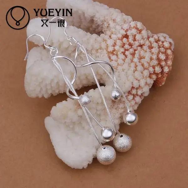 Boucles d'oreilles pendantes plaquées argent pour femmes