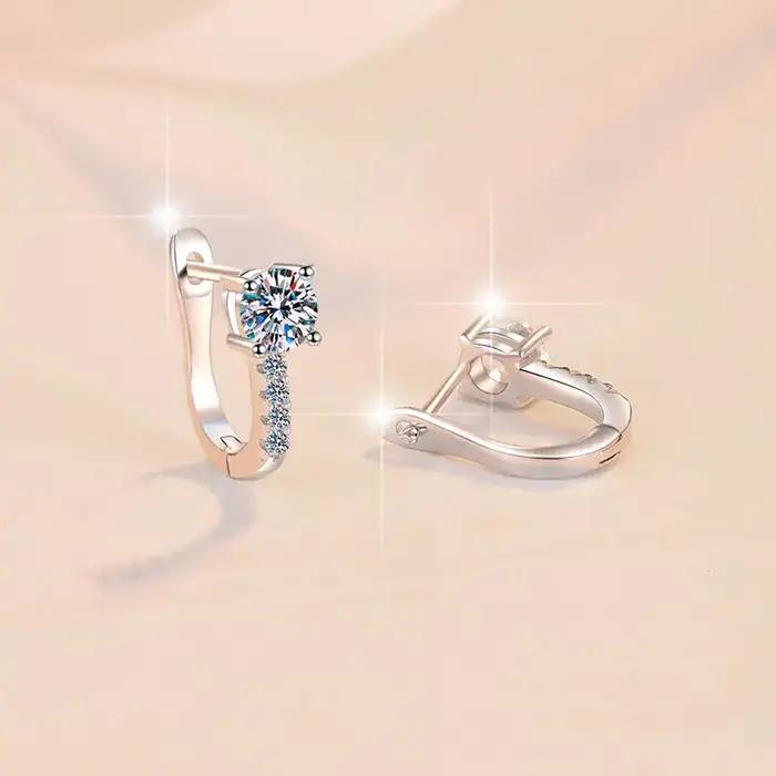 Boucles d'oreilles créoles huggie en argent sterling 925