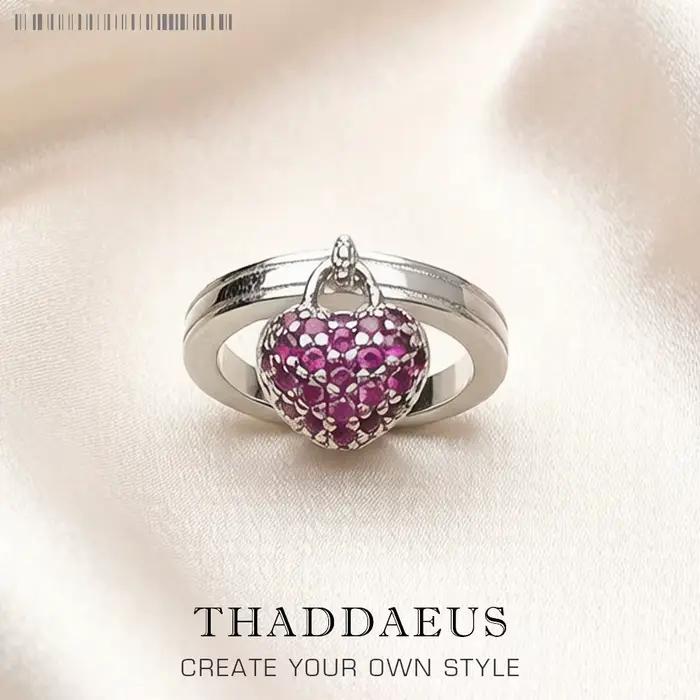 Bague pavée en forme de cœur rouge, style européen, mode glamour, romantique, bon bijou pour femme,
