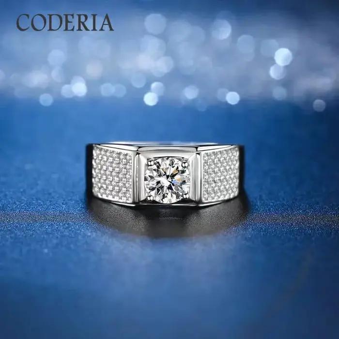 Bague en argent sterling 925 sertie de Moissonite de haute qualité pour hommes, romantique et élégante, idéale pour les occasions spéciales et les cadeaux de fiançailles