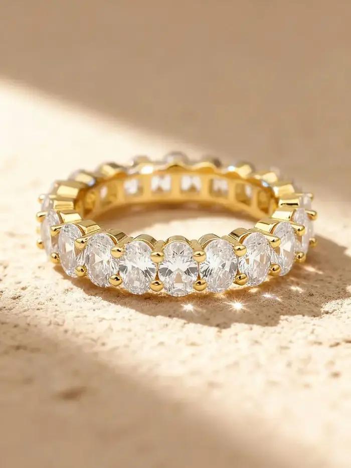 Bague ovale originale en argent Sterling 925 pour femmes