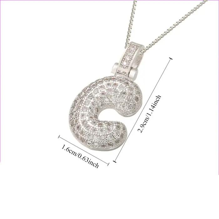 Collier avec pendentif en argent de 26 lettres pour femmes