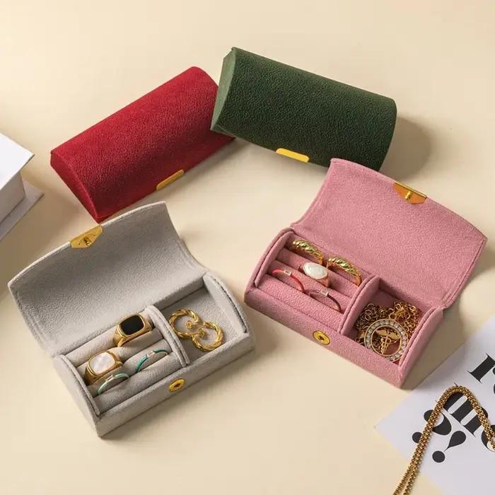 Boîte de rangement à bijoux miniature exquise et portable pour bagues
