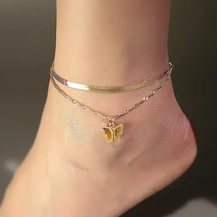 Bracelets de cheville brodés tressés bohèmes faits à la main pour filles