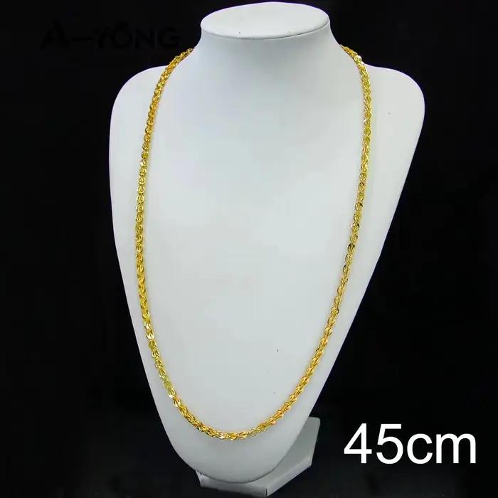 Collier Long arabe de luxe plaqué or 21 carats, chaînes Vintage italiennes de 80cm 160cm, bijoux pou