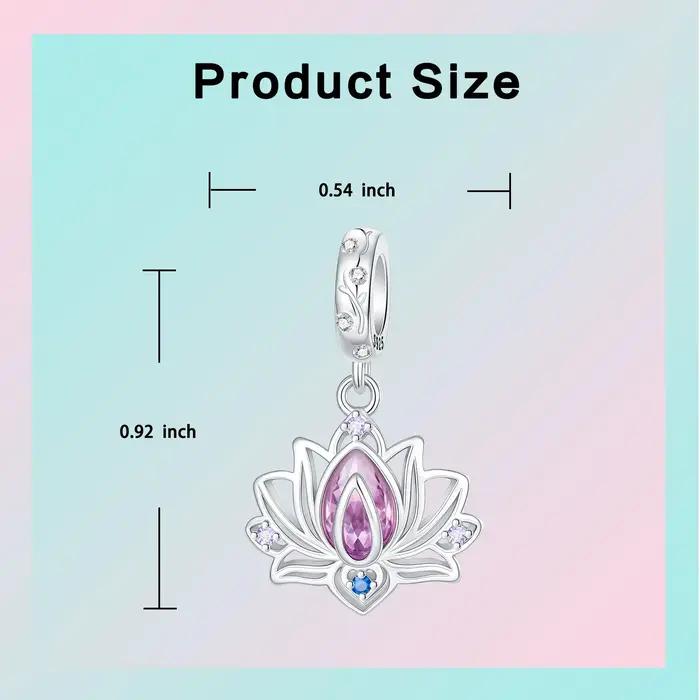 Pendentif fleur de Lotus en argent Sterling 925
