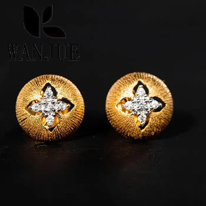 Boucles d'oreilles brossées de style palais rétro pour femmes