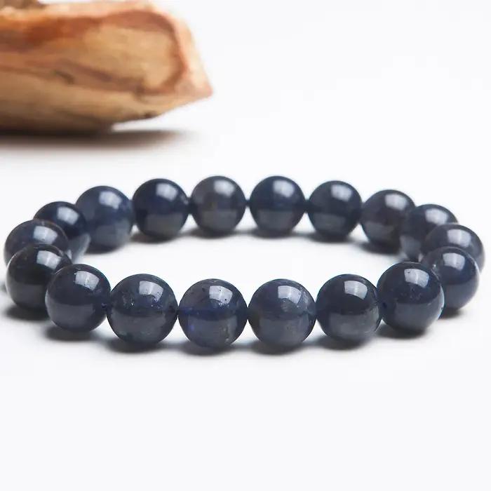 Bracelet en saphir bleu naturel pour femmes et hommes