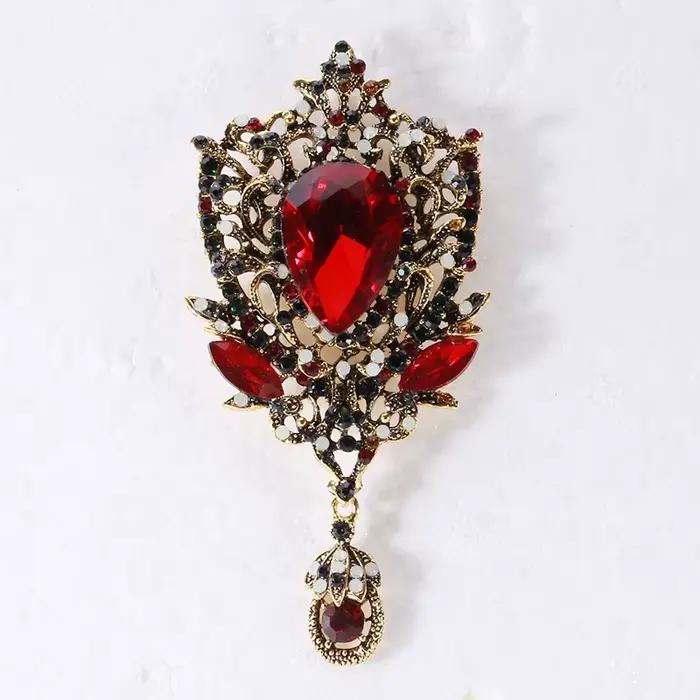 Broches de fleur en cristal classique pour femmes, bijoux de luxe, accessoires de mode, décoration de vêtements, bijoux élégants pour occasions spéciales
