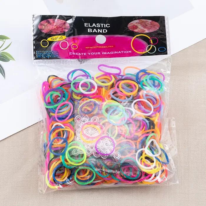Kit Créatif de Bracelets Arc-en-ciel en Élastiques Colorés avec Crochet – Cadeau DIY pour la Fabrication