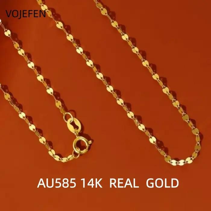 Collier en or massif 14K VoJefen style squelette pour femmes occasions spéciales avec certificat GDTC inclus elegance soirée bijou doré fin raffiné
