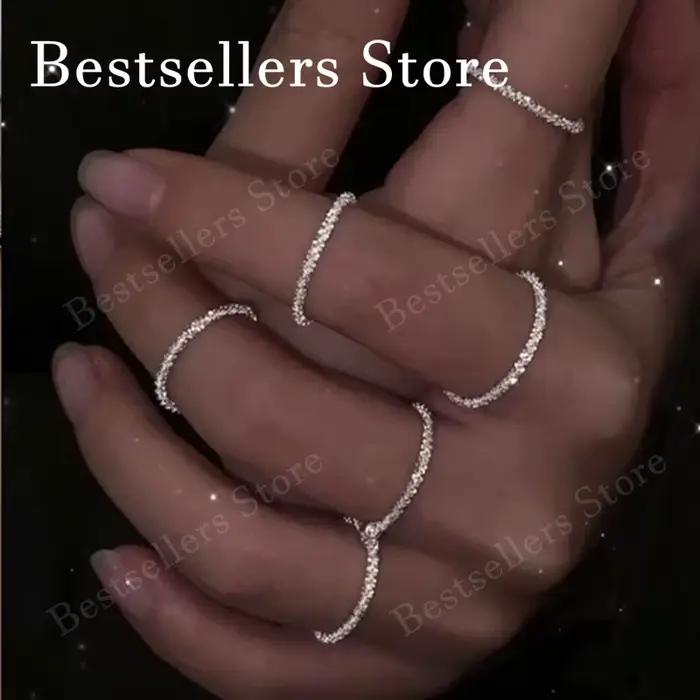 Bague en argent sterling 925 élégante et scintillante pour femmes occasions d'engagement et de mariage occasions spéciales