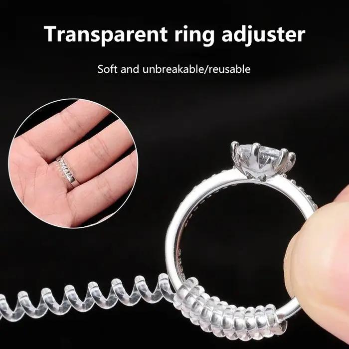 Ajusteur de bague en plastique/résine invisible pour réduction de taille ajustable pour hommes et femmes occassions spéciales