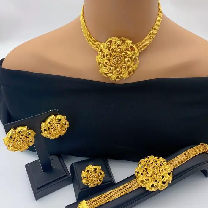 Ensemble de bijoux couleur or arabe pour femmes