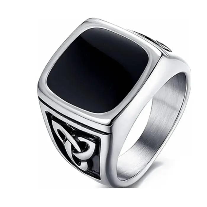 Bague chevalière Vintage Punk Viking pour hommes
