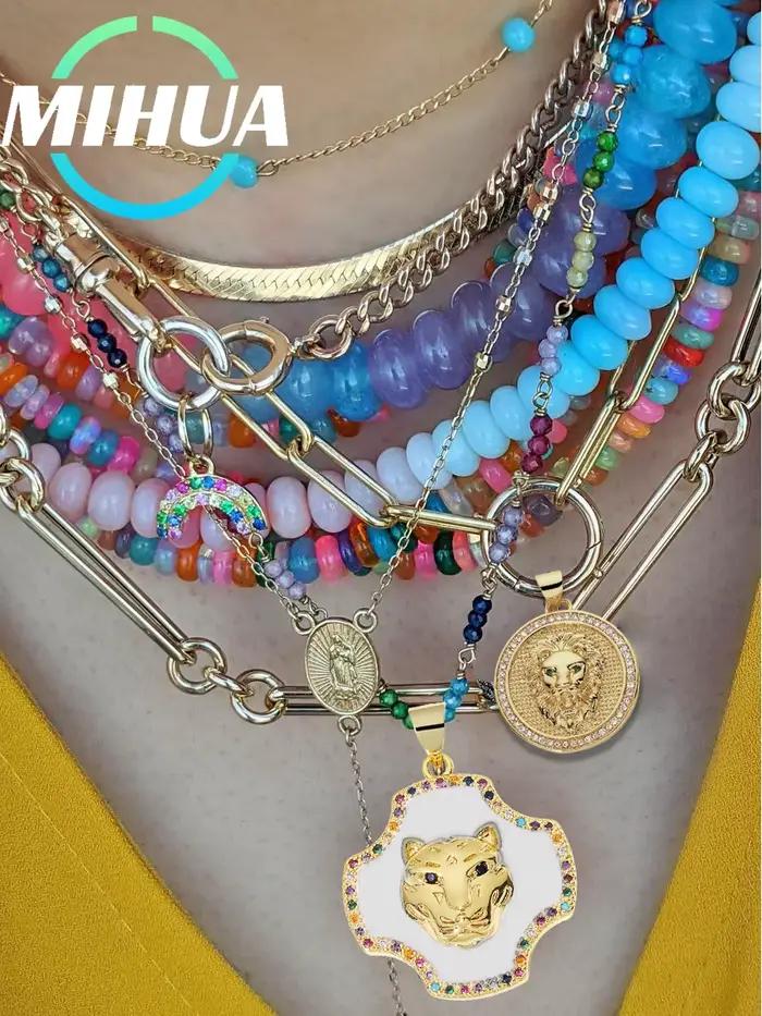 Pendentif en or véritable plaqué 18 carats avec zircone cubique pour femme élégant animal charms bijoux de luxe occasions spéciales