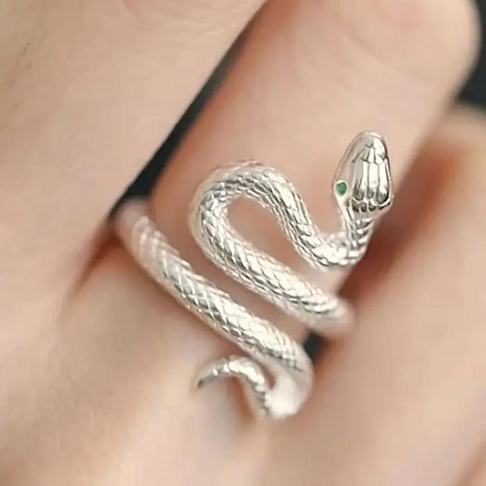 Bague serpent en argent Sterling 925, breloque de personnalité en forme d'animal, cadeau de fête d'a