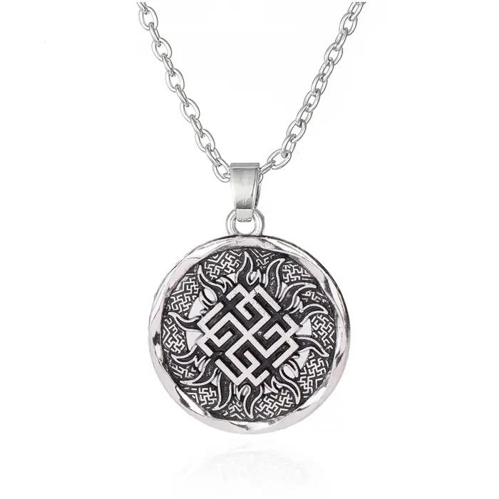 Teamer–collier homme collier rond Wicca pour hommes, pendentif de sceau, cordon de cire, chaîne à maillons, style nordique Viking, Runes, arbre de vie, bijoux cadeaux bijoux homme