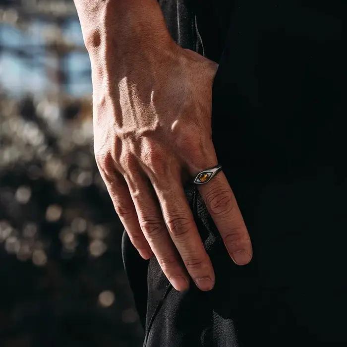 Bague Anenjery cuivre géométrique tracker d'humeur femme élégante design vintage occasion spéciale
