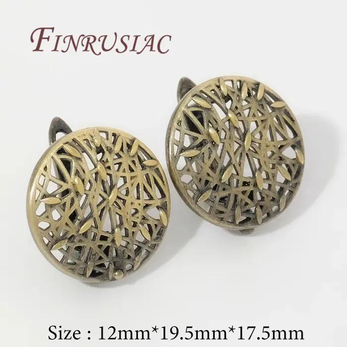 Fermoirs de boucles d'oreilles en bronze antique pour hommes et femmes, crochets en bronze rouge, ac