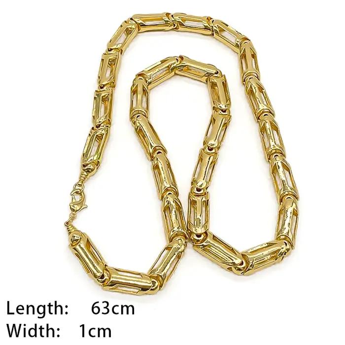 Collier long doré à maillons, plaqué or, style hip-hop, ensemble de bijoux pour homme, bijoux de fiançailles, cadeaux de luxe pour fêtes