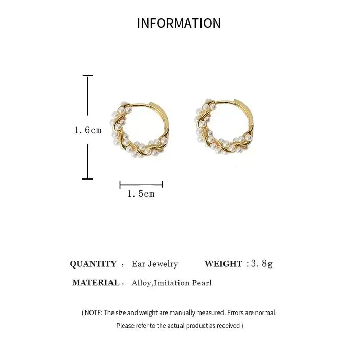Boucles d'oreilles créoles rondes en fausses perles françaises élégantes à offrir pour femmes occasions spéciales