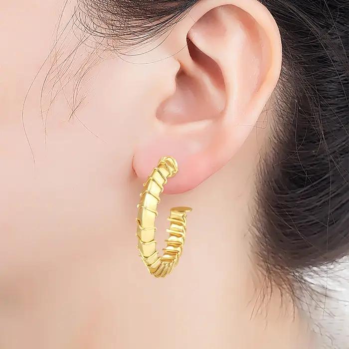 Nidin nouveau rétro créatif grand cercle boucles d'oreilles pour femmes femme 4 Styles géométrique irrégulière oreille bijoux cadeaux de fête de mariage
