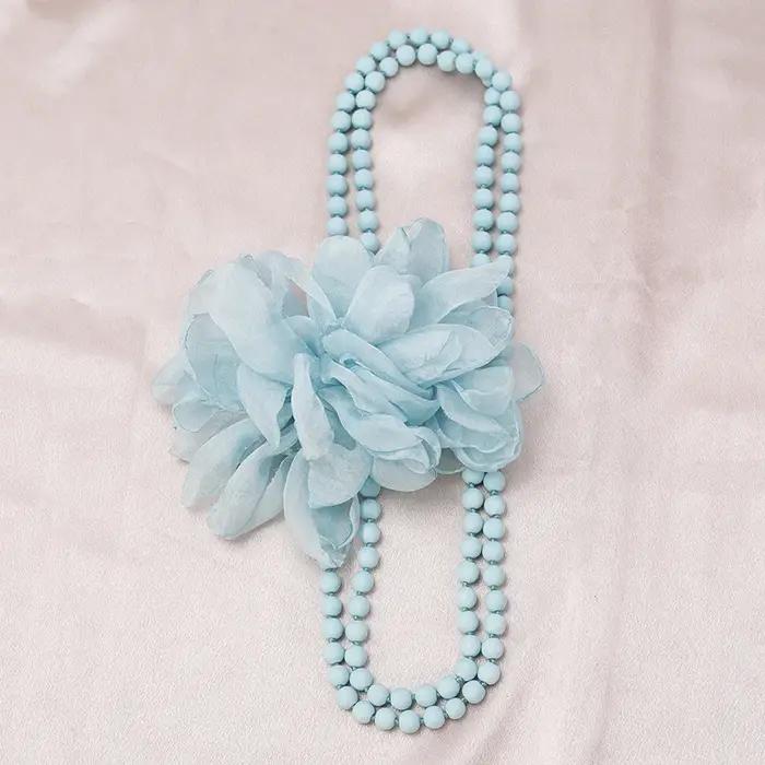 Collier long bohème élégant à grandes fleurs, collier rétro perlé, accessoires vestimentaires, bijou