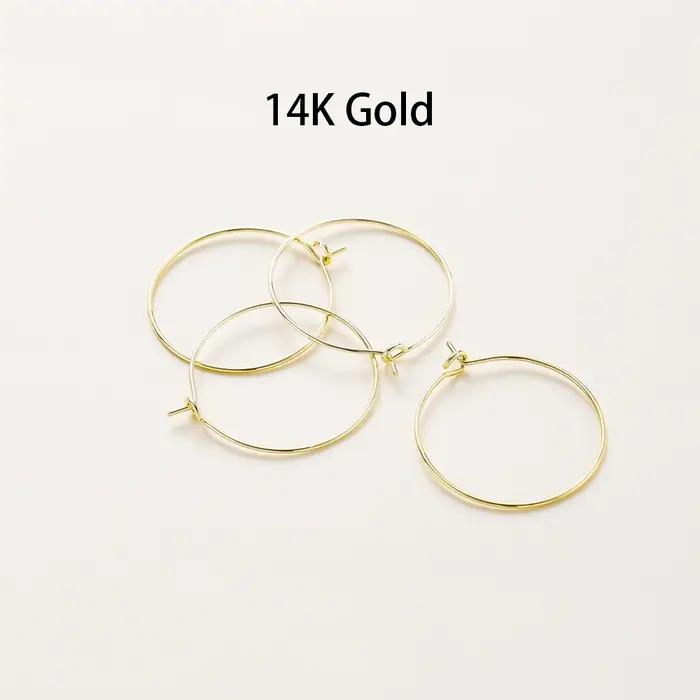 10 pièces/lot 15mm 20mm 25mm 14K 18K or gros fil de boucle d'oreille cerceaux cercle boucle d'oreill