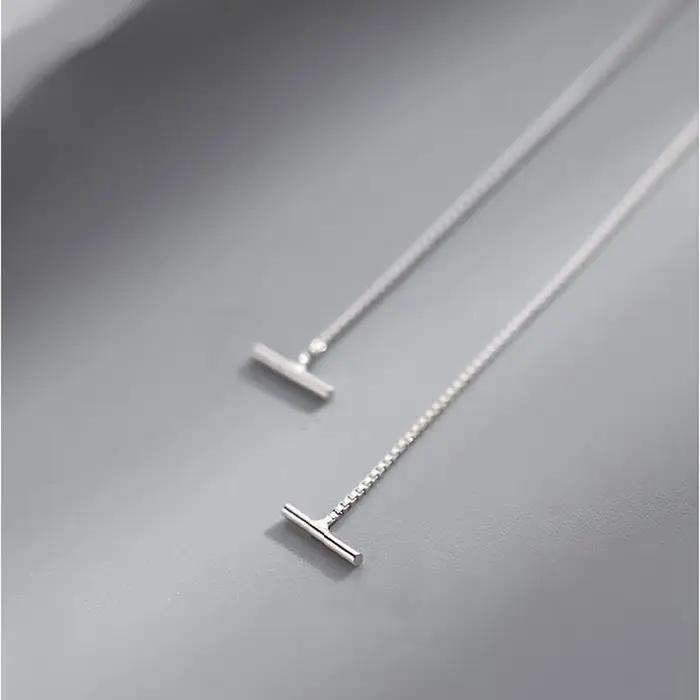 Boucles d'oreilles pendantes JOThreader en argent tibétain géométriques longues 11 cm pour femme et adolescente style fashion plaqué argent ou or