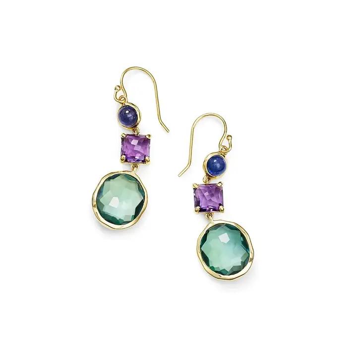 Boucles d'oreilles émeraude pure pour femme, or 14 carats, or jaune 14 carats, émeraude naturelle, g