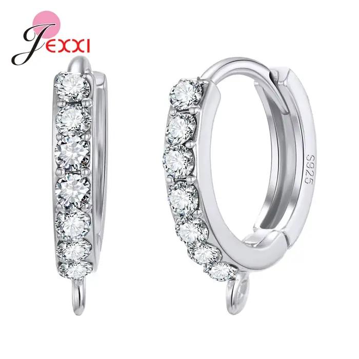 Boucles d'oreilles en cristal style coréen avec fermoirs et crochets en argent véritable pour femmes diverses occasions élégantes et personnalisables