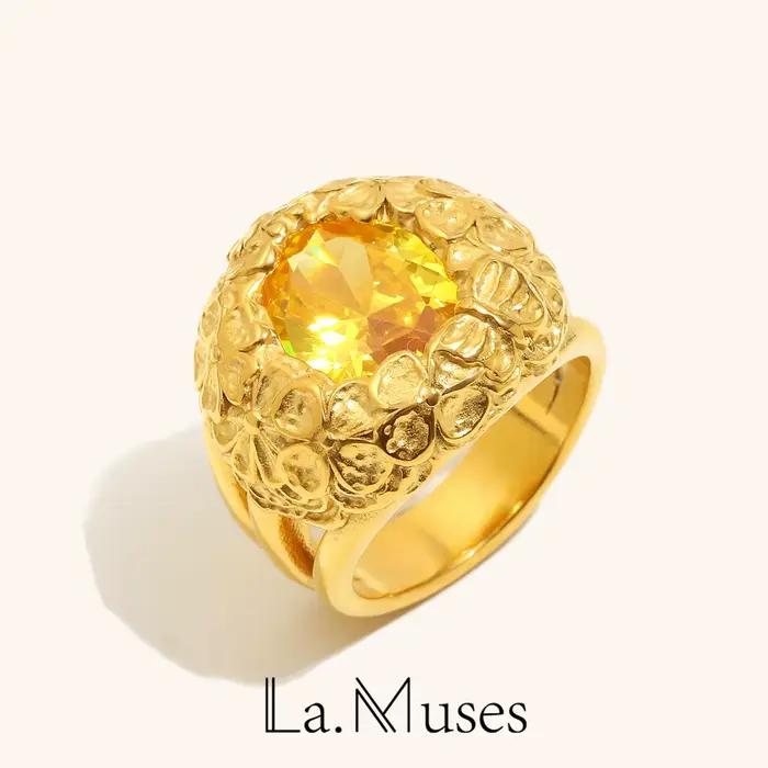 La. Bague fleur Muses avec Zircon brillant de luxe