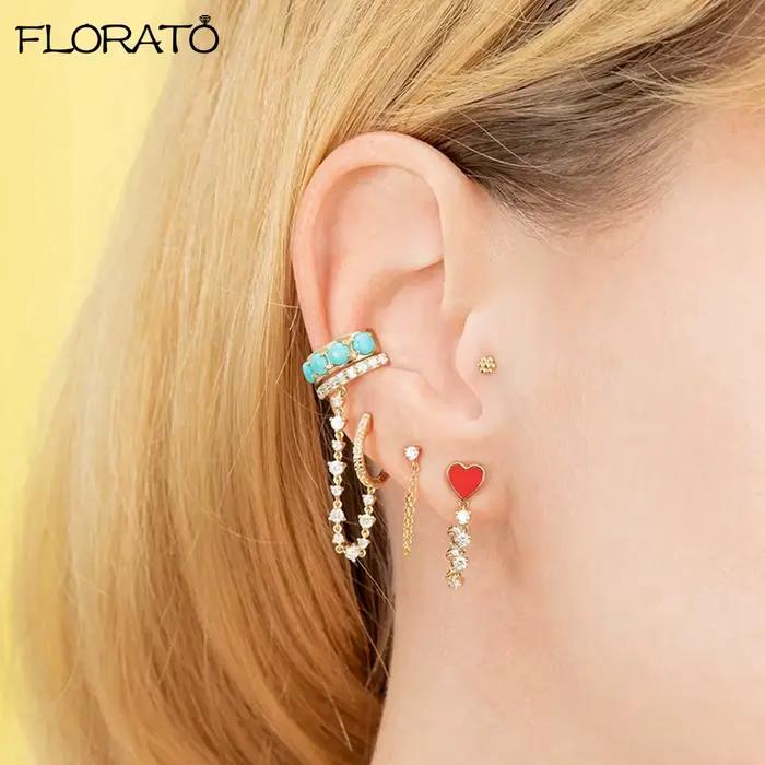 Boucles d'oreilles clip en forme de C pour femmes