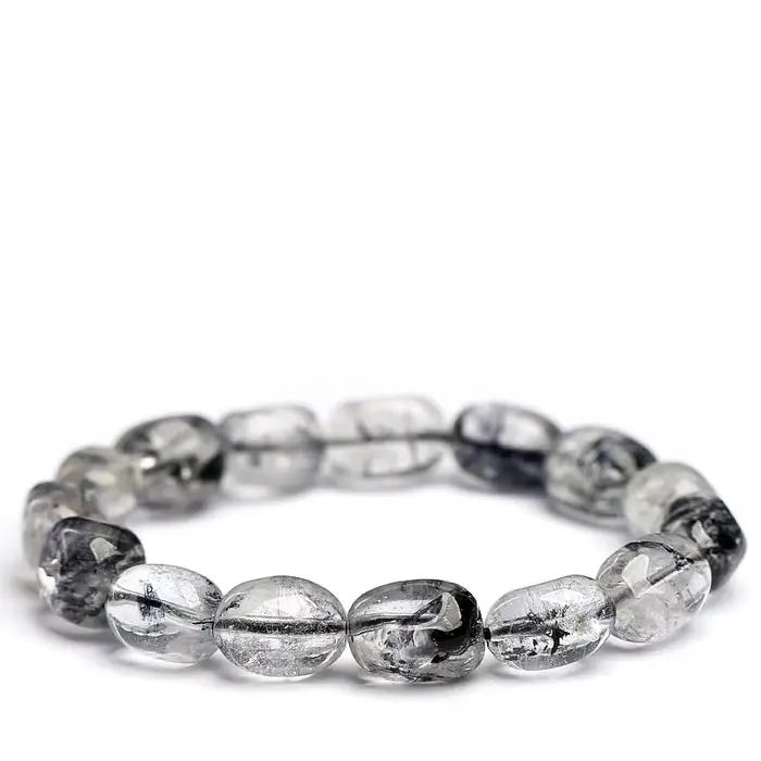 Bracelet en Diamant Herkimer Flash Noir Naturel Unique Bracelets Femme Occasions Spéciales Gemme de Protection Énergie Spirituelle Occasions Fêtes Anniversaires Bal Réveillon