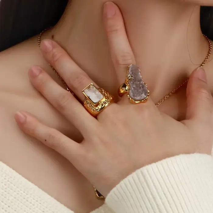 IVOG – bague en pierres semi-précieuses pour femmes
