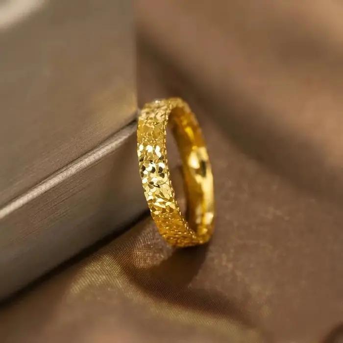 Bague en or véritable 18 carats brillant pour femme