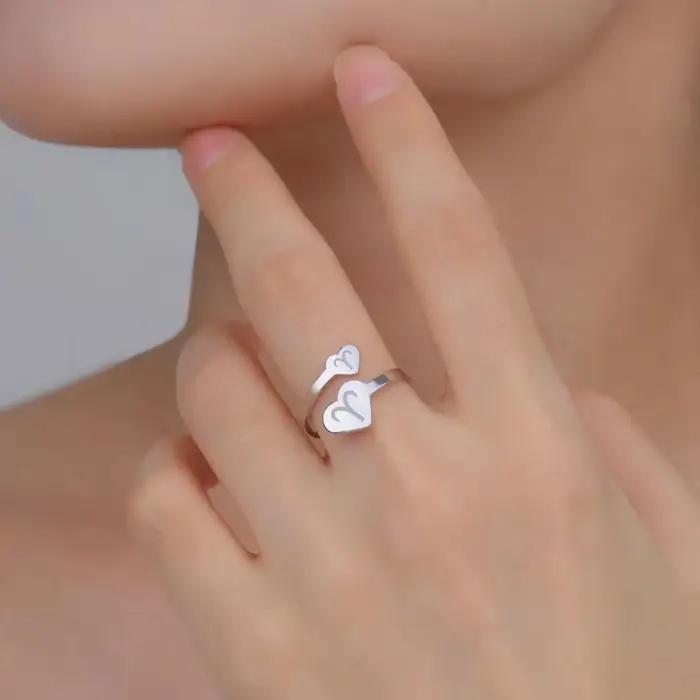 Bagues Réglables en Acier Inoxydable pour Femme